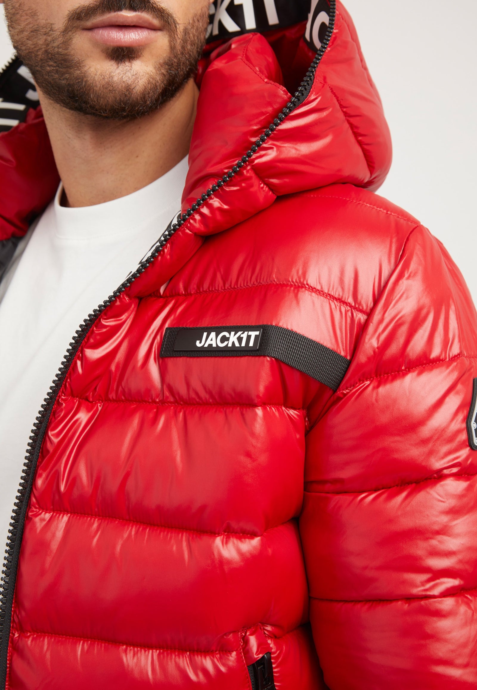 R3D Slick Racer Jacket Cherry Red detail shot by JACK1T