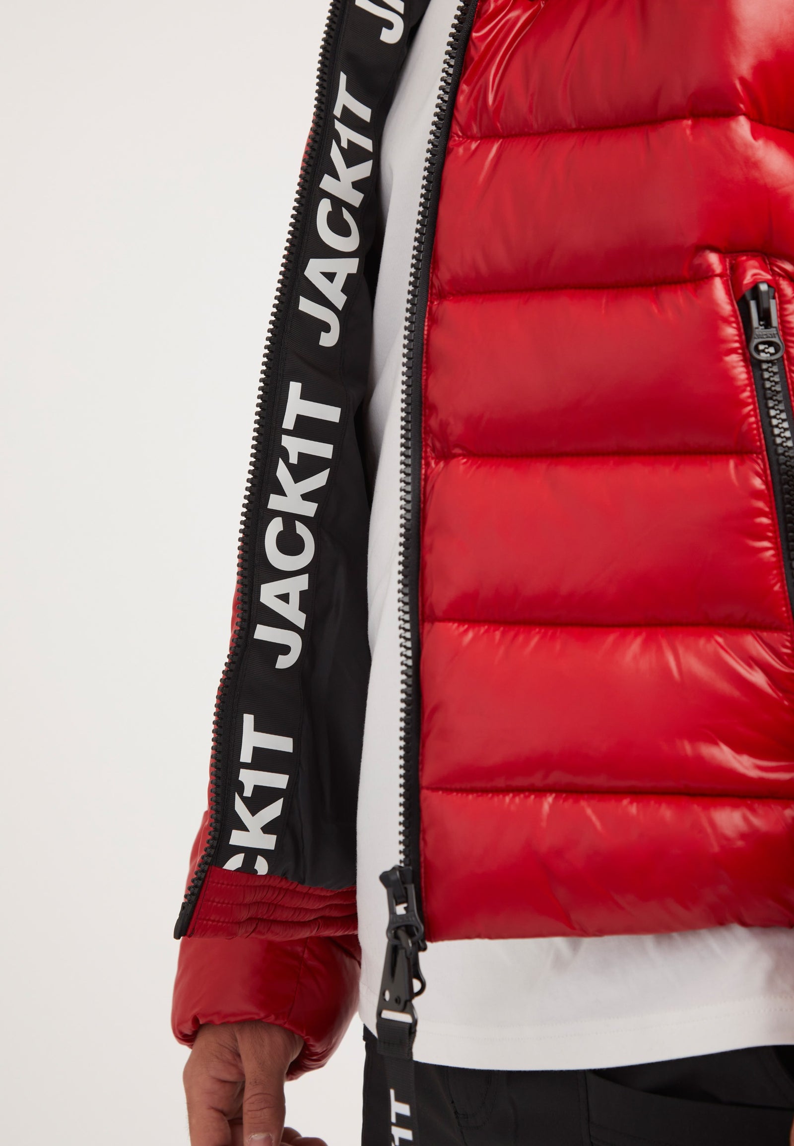 R3D Slick Racer Jacket Cherry Red detail shot by JACK1T