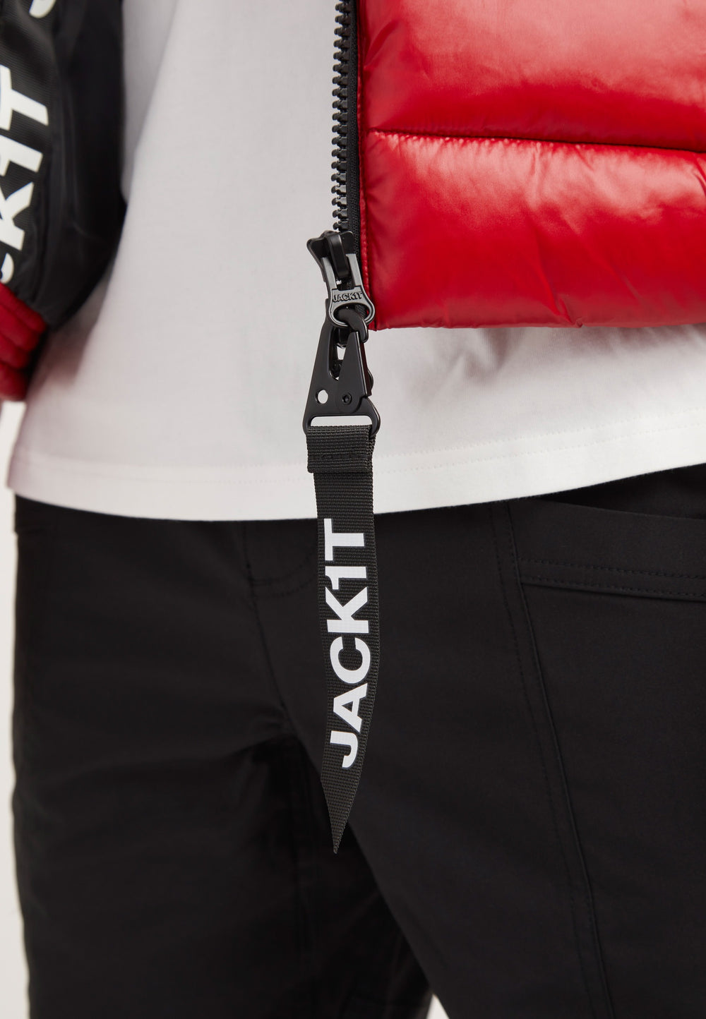 R3D Slick Racer Jacket Cherry Red detail shot by JACK1T
