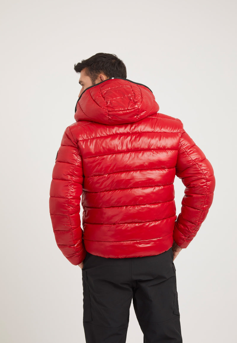 R3D Slick Racer Jacket Cherry Red on model full length by JACK1T