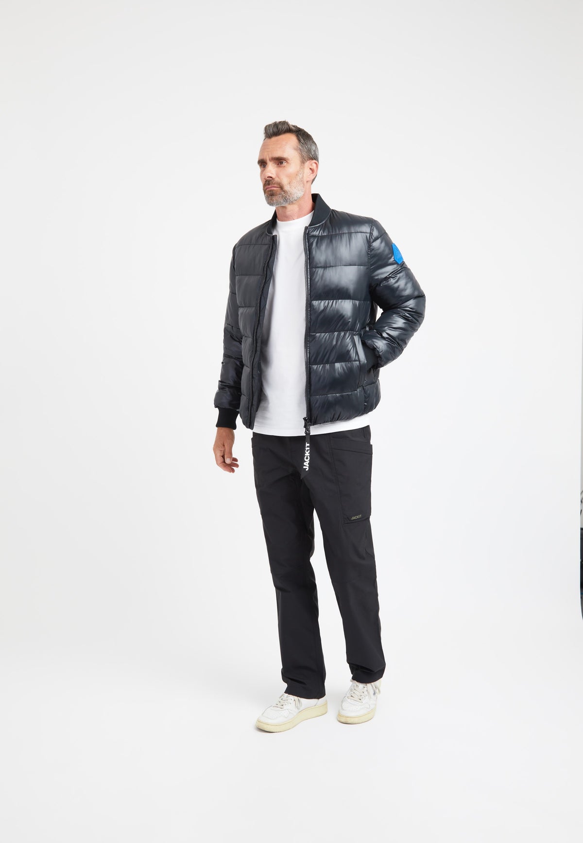 Vortex Bomber Jacket Black on model detail by JACK1T