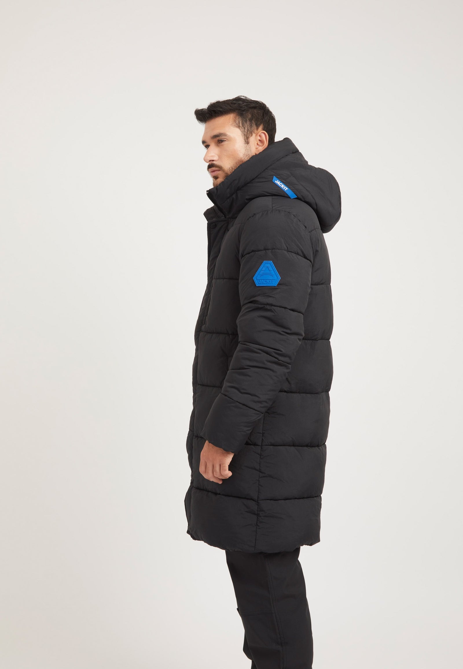 Nomad ONELOFT Parka Coat 2.0 Black on model back view by JACK1T