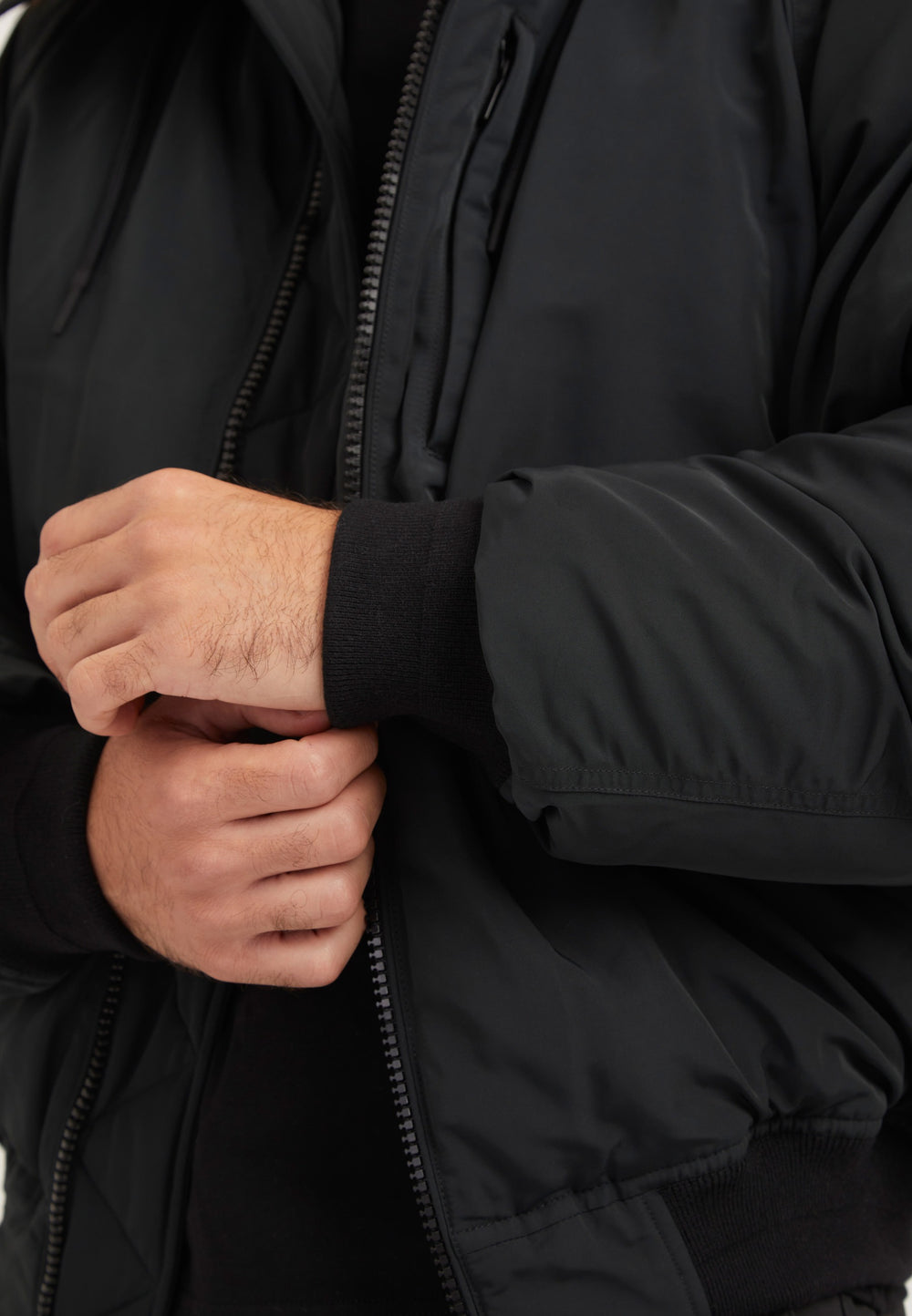 First Rescue Bomber Jacket Black detail shot by JACK1T
