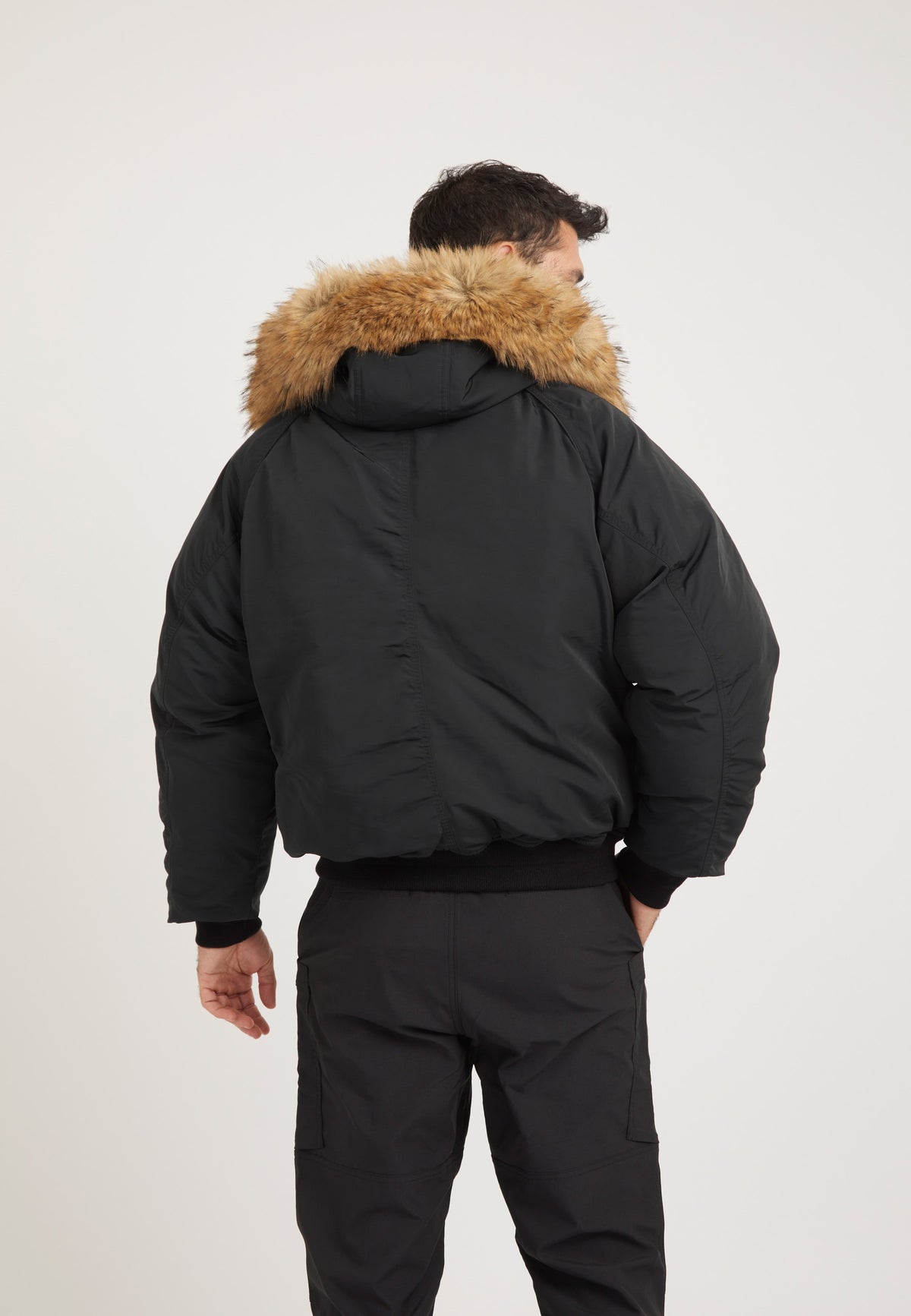 First Rescue Bomber Jacket Black on model full length by JACK1T