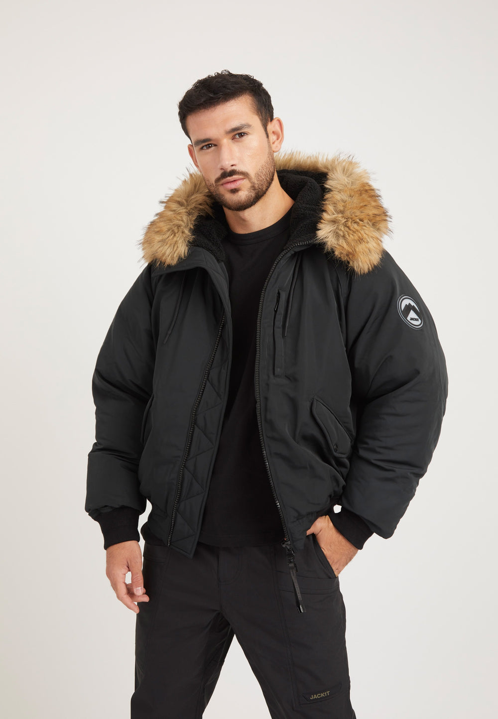 First Rescue Bomber Jacket Black styled shot by JACK1T