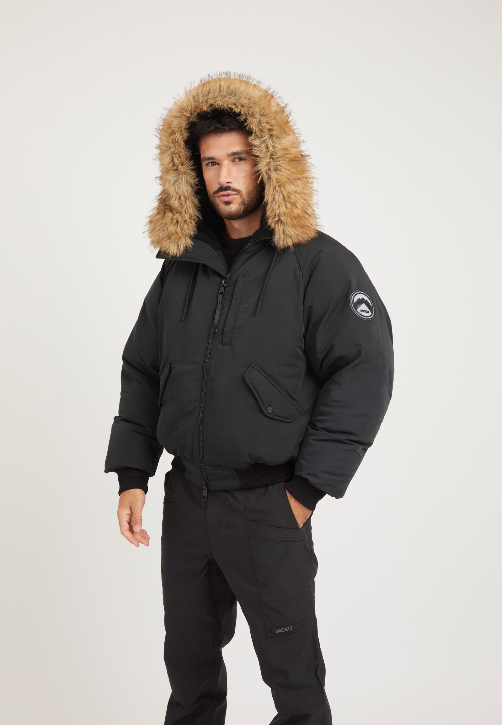 First Rescue Bomber Jacket Black styled shot by JACK1T
