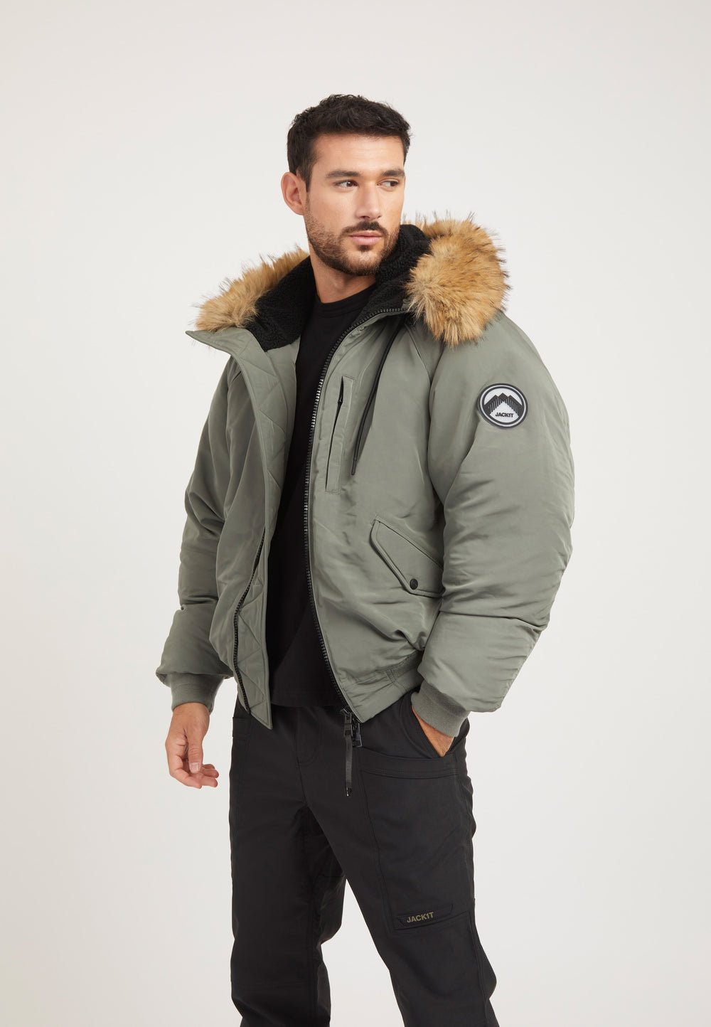First Rescue Bomber Jacket Olive styled shot by JACK1T