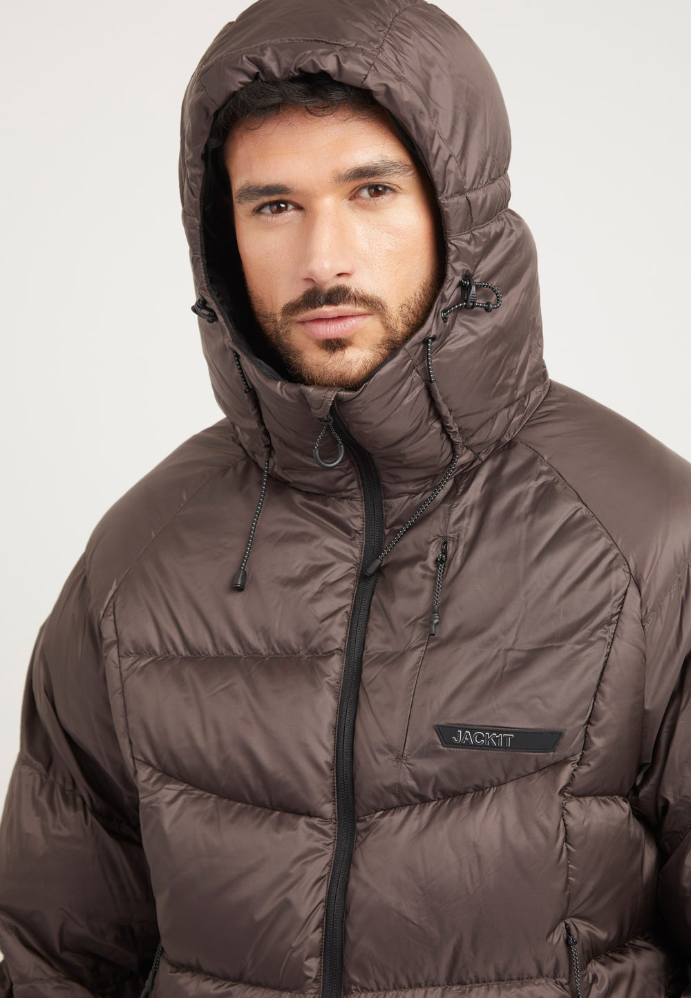 Bubble Jacket Mid Brown styled shot by JACK1T