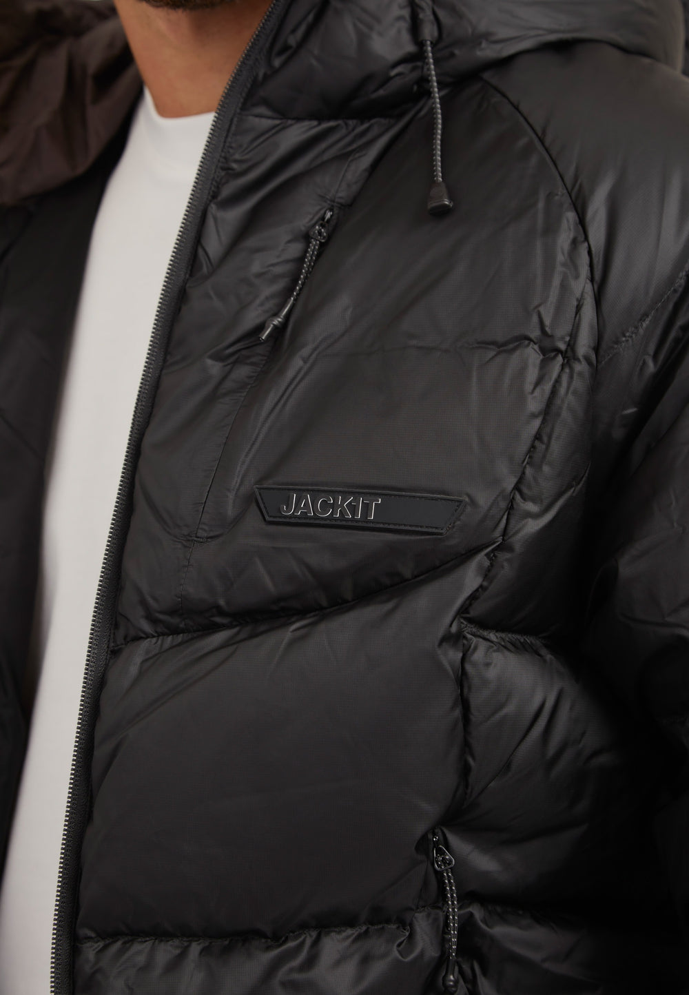 Bubble Jacket Black detail shot by JACK1T