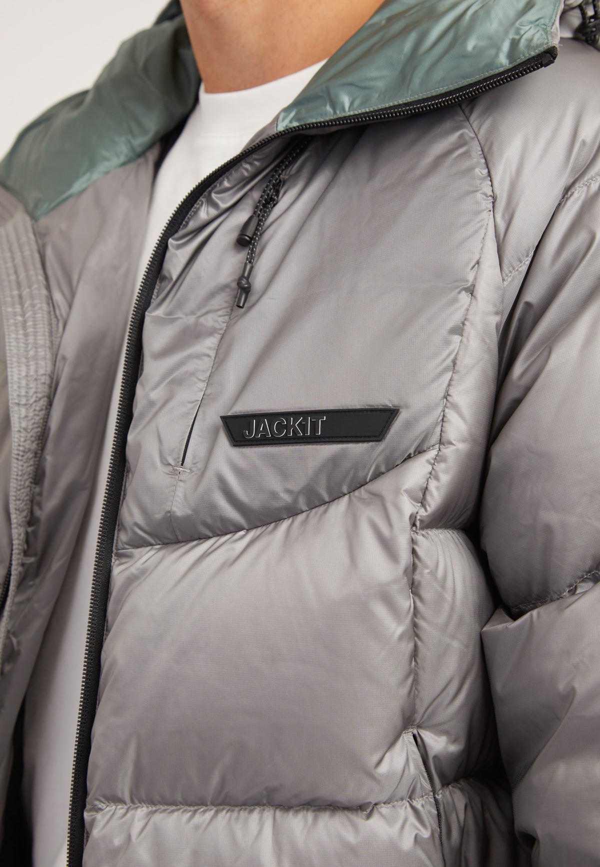 Bubble Jacket Grey detail shot by JACK1T