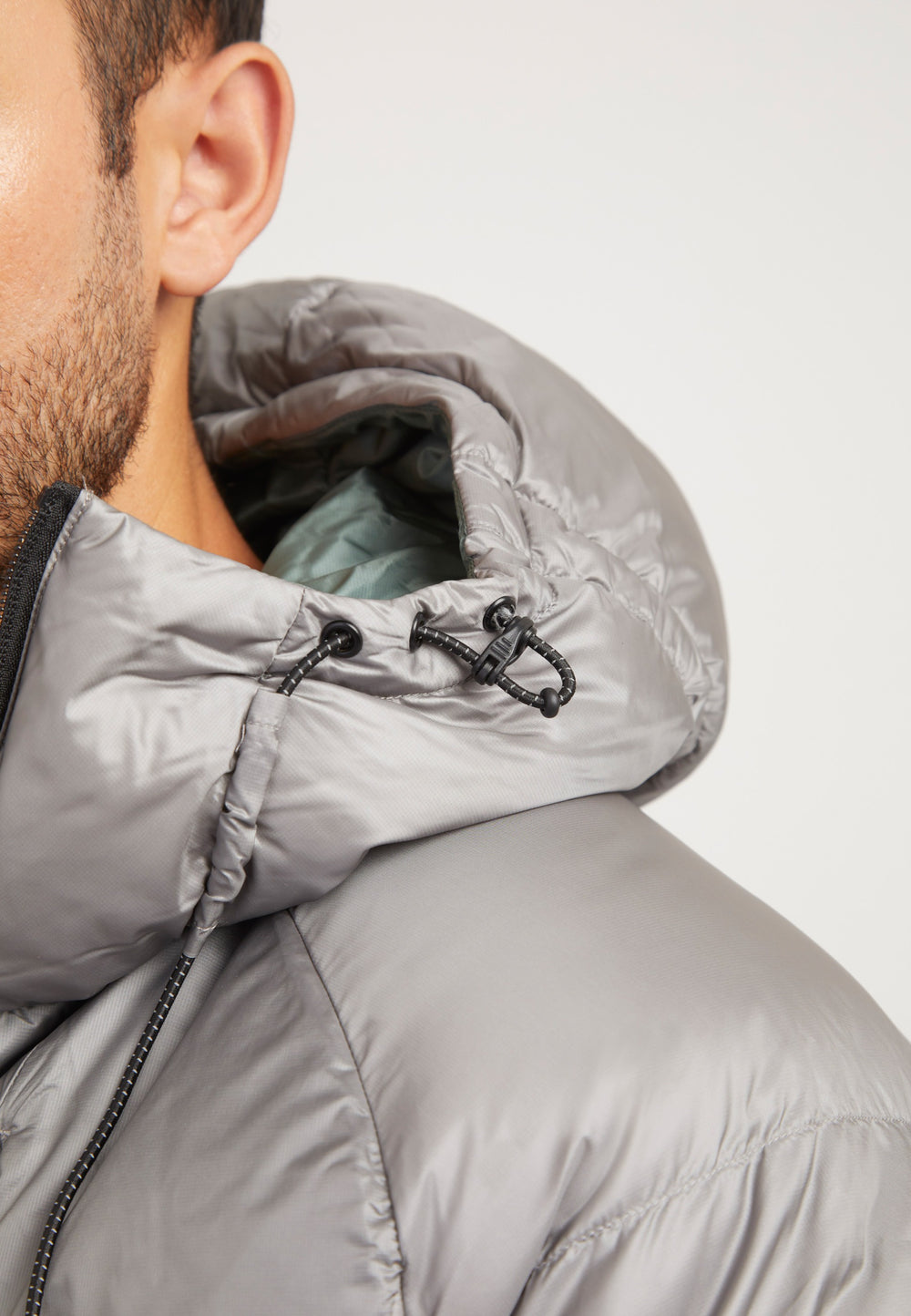 Bubble Jacket Grey detail shot by JACK1T