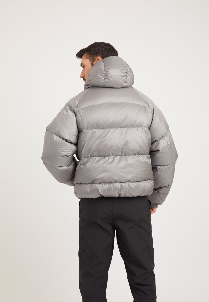 Bubble Jacket Grey on model full length by JACK1T