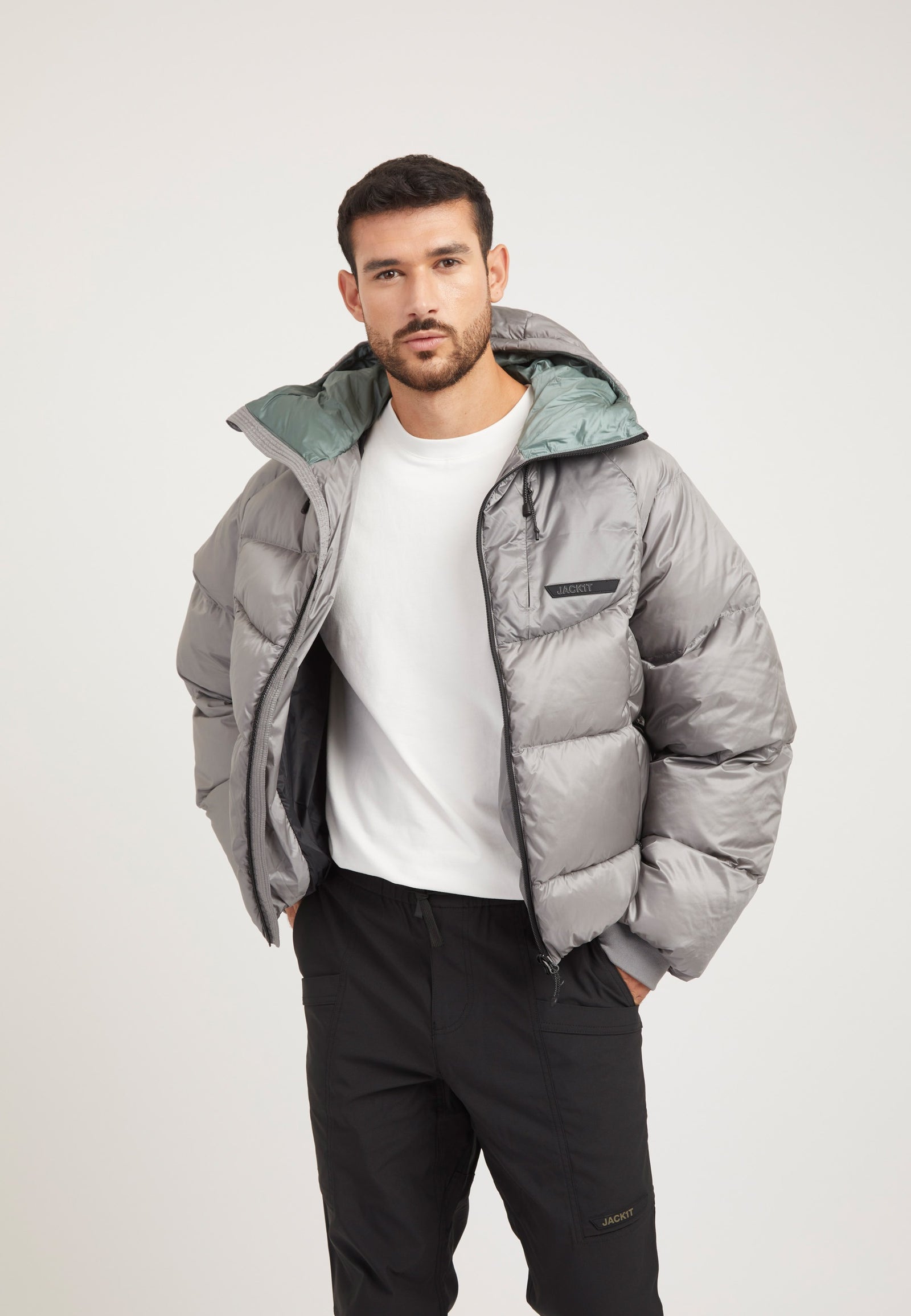 Bubble Jacket Grey styled shot by JACK1T
