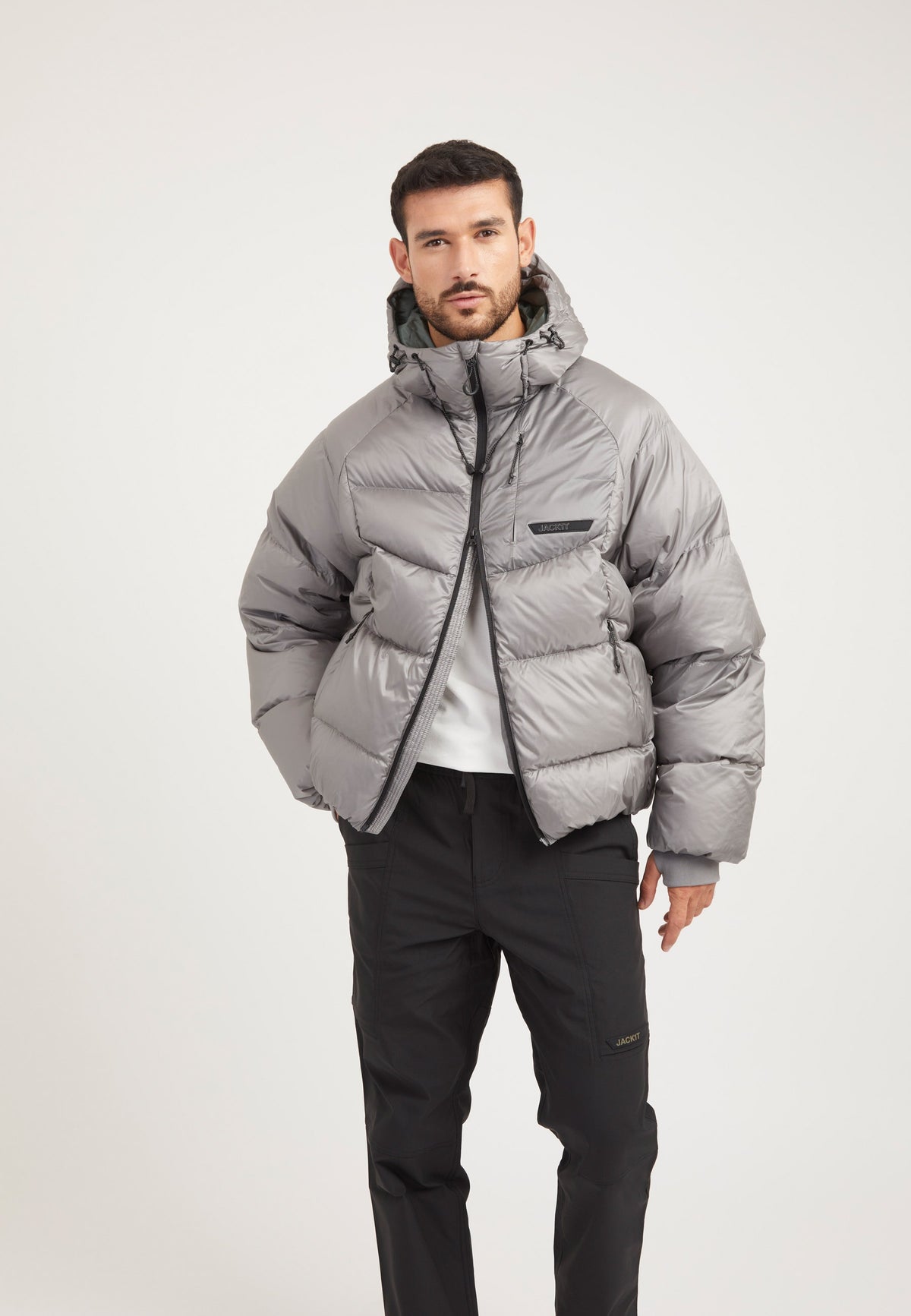 Bubble Jacket Grey styled shot by JACK1T