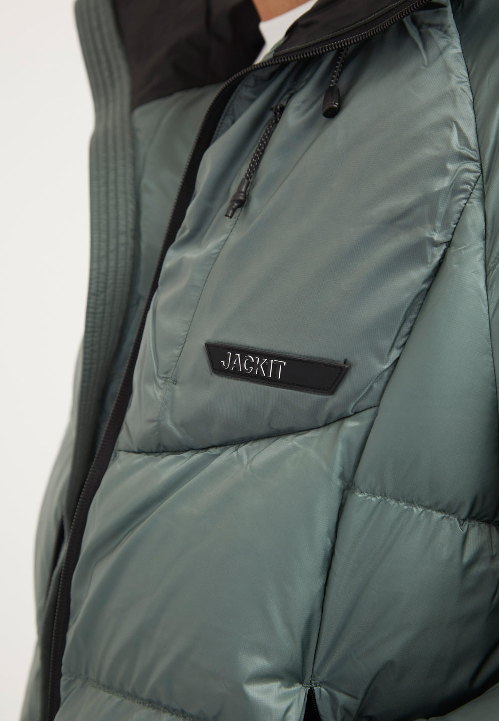Bubble Jacket Green detail shot by JACK1T