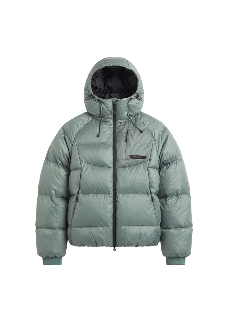 Bubble Jacket Green flat lay swatch