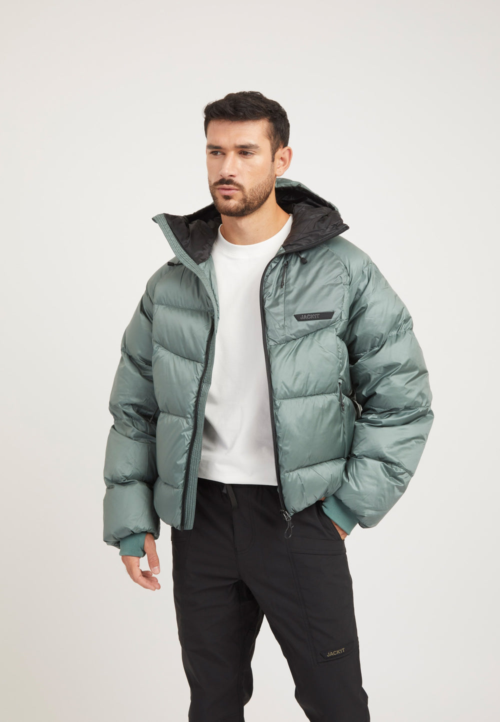 Bubble Jacket Green styled shot by JACK1T