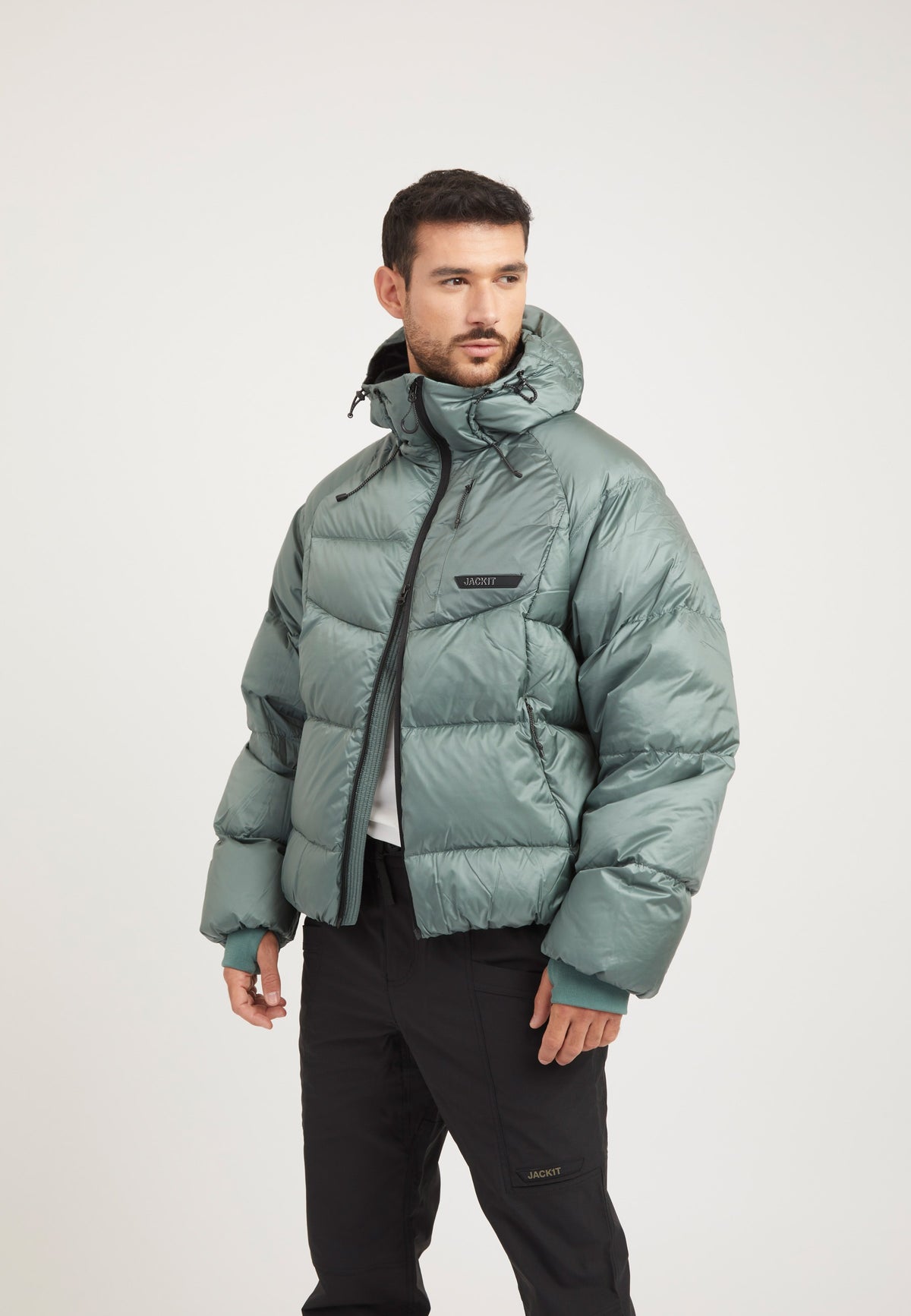 Bubble Jacket Green styled shot by JACK1T