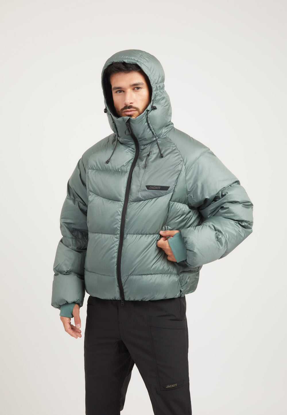 Bubble Jacket Green styled shot by JACK1T