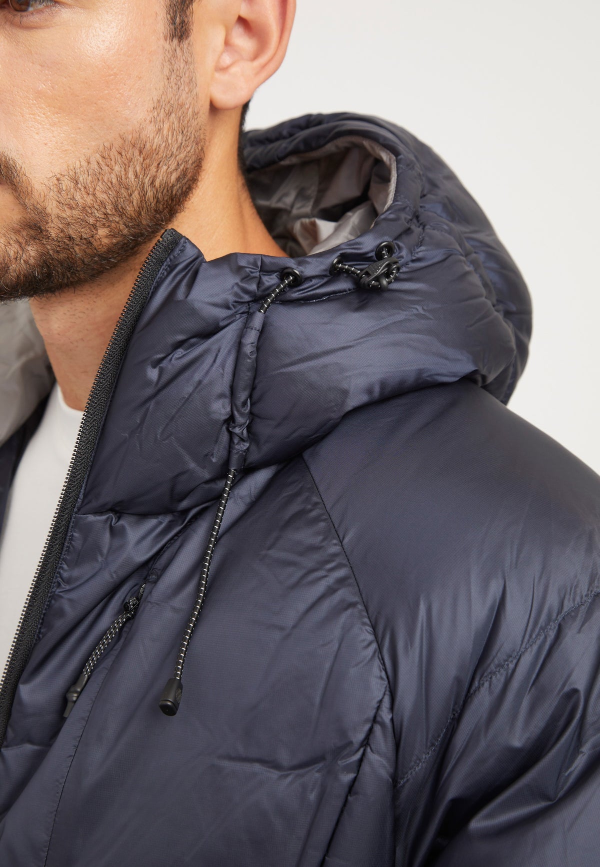 Bubble Jacket Navy detail shot by JACK1T