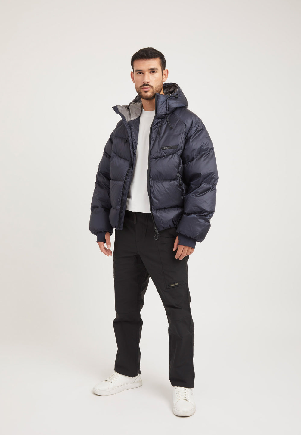 Bubble Jacket Navy detail shot by JACK1T