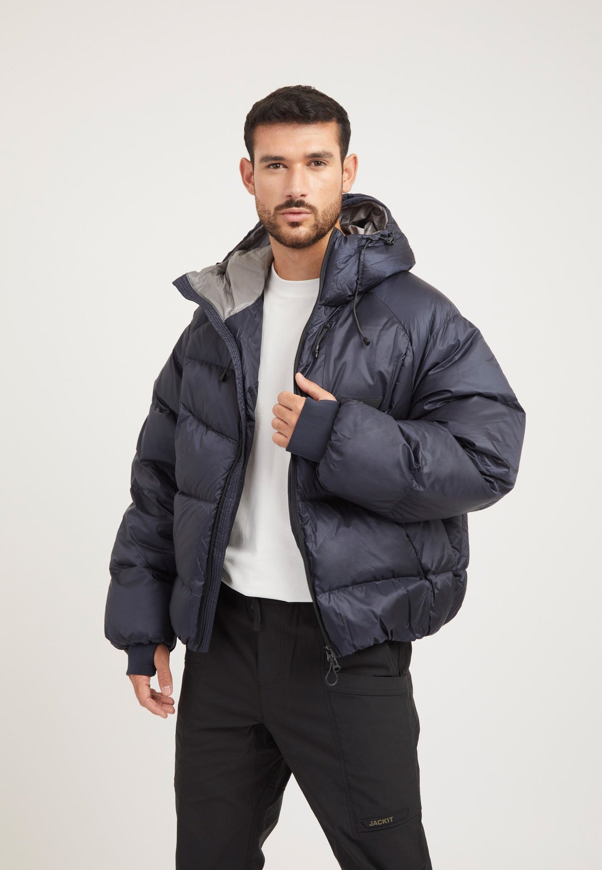 Bubble Jacket Navy styled shot by JACK1T