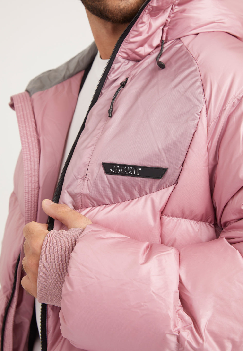 Bubble Jacket Pink detail shot by JACK1T