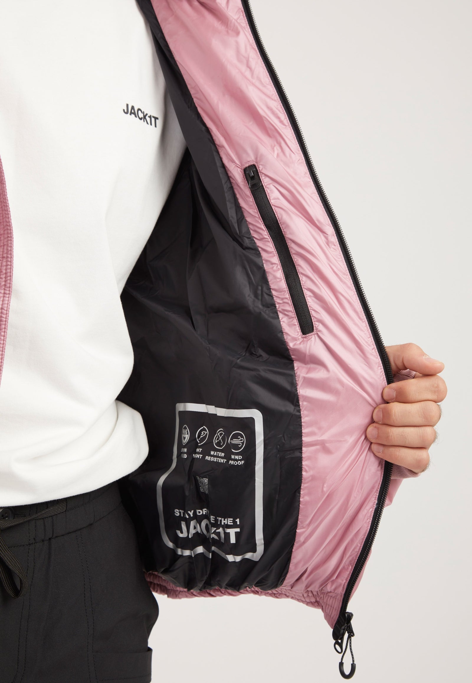 Bubble Jacket Pink detail shot by JACK1T