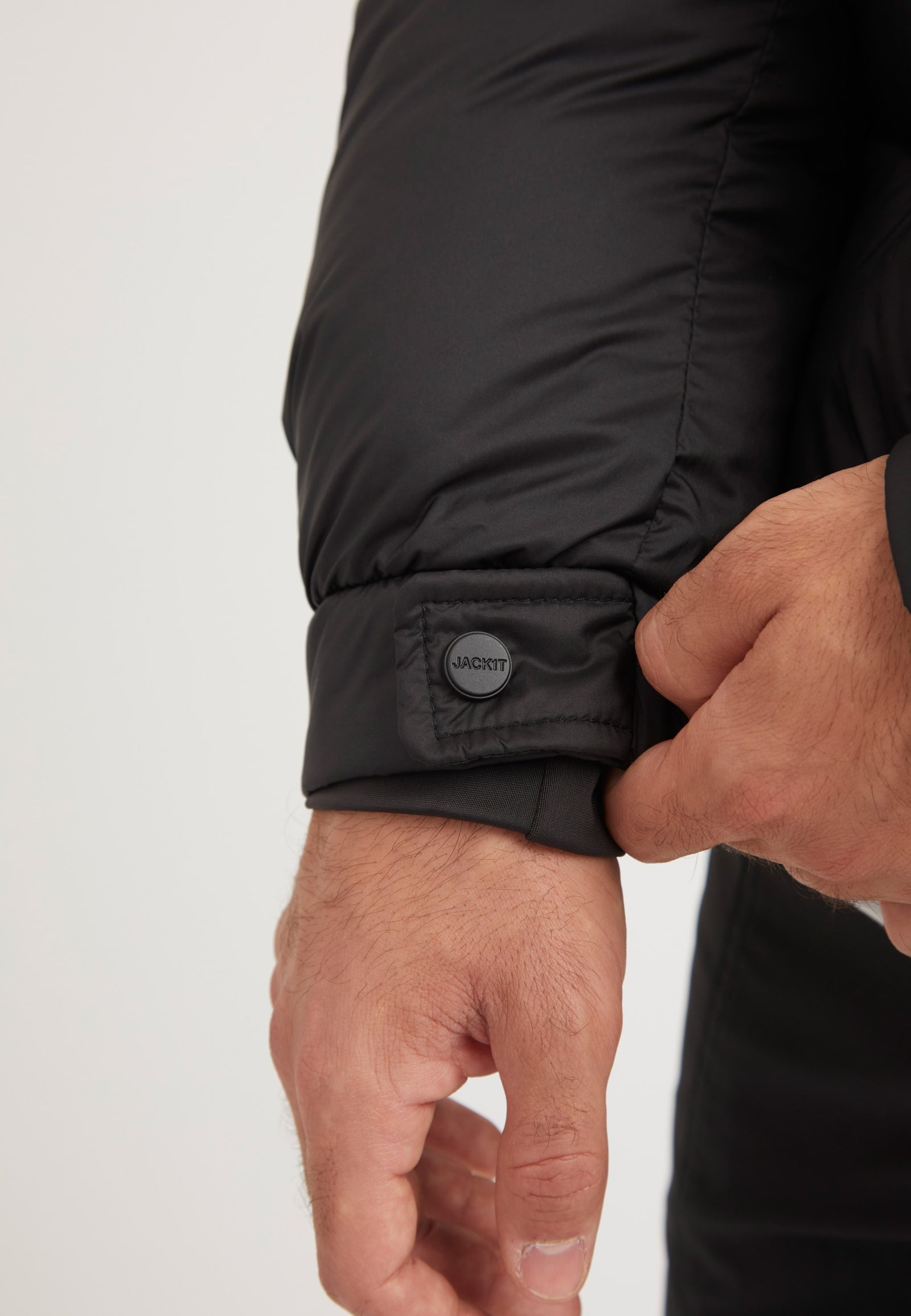 EZ Water ONELOFT Puffer Racer Jacket Matt Black detail shot by JACK1T