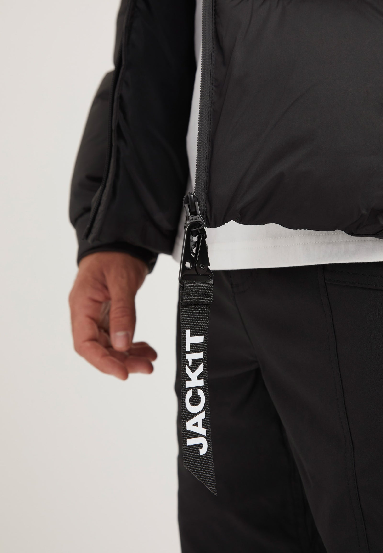 EZ Water ONELOFT Puffer Racer Jacket Matt Black detail shot by JACK1T