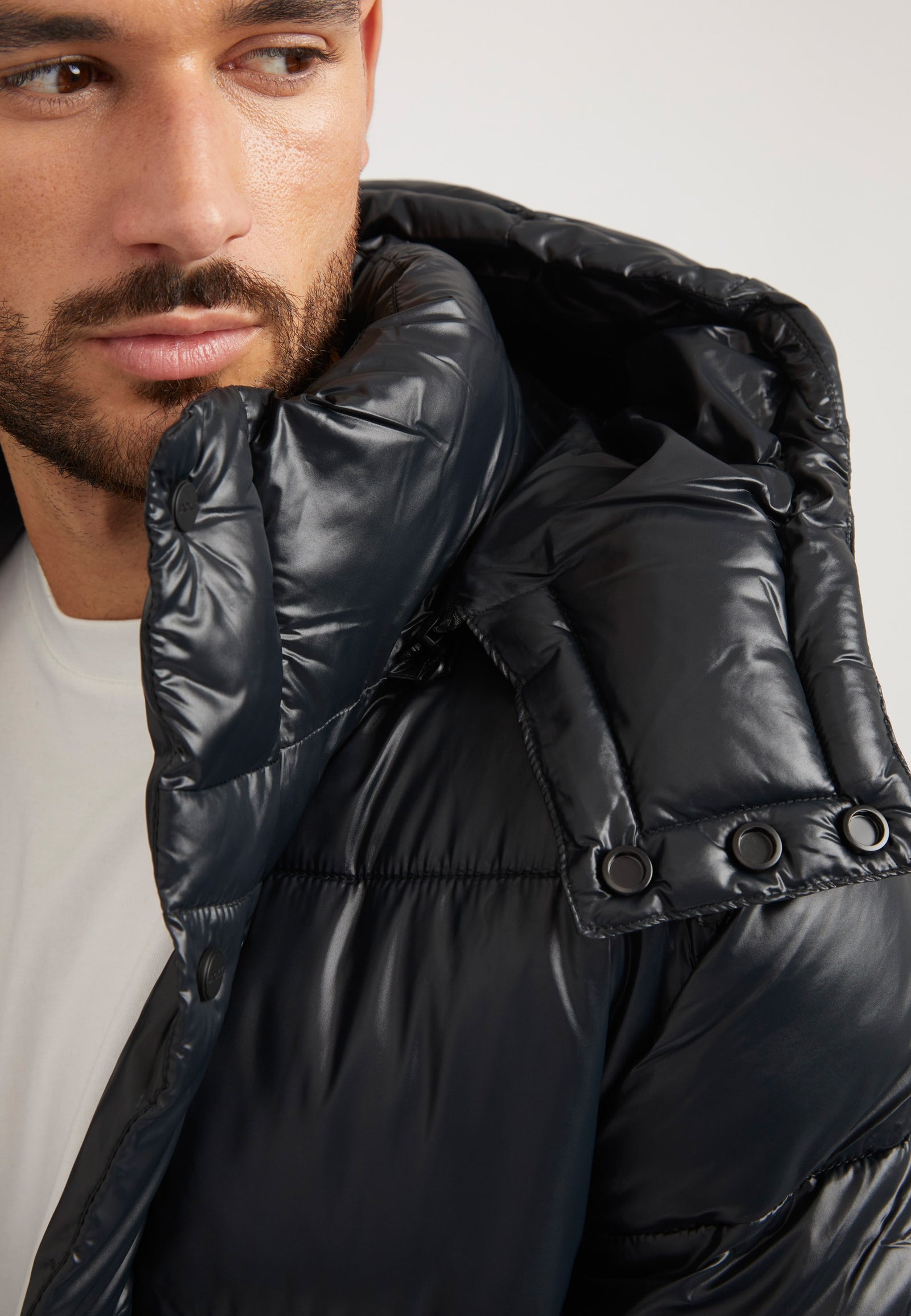 EZ Placket Racer Jacket Black detail shot by JACK1T