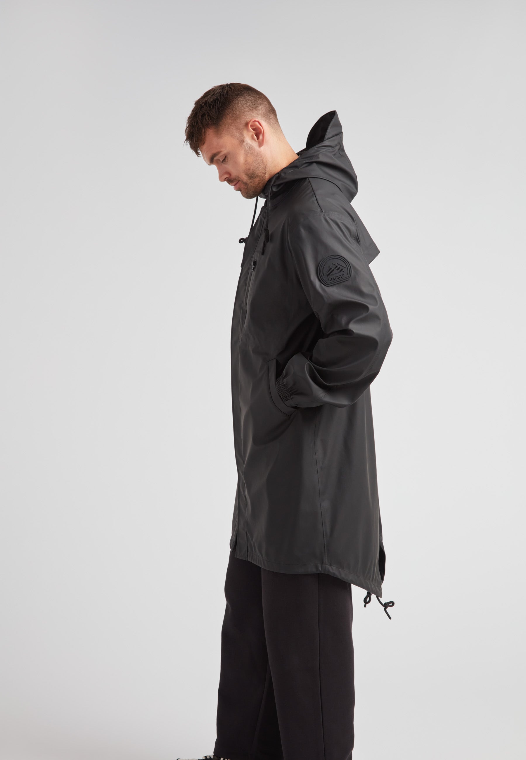 小物 SUNSEA LONG RAINBREAKER Raincoat Shop Unisex ELEMENTS Raincoat in Black | JACK1T