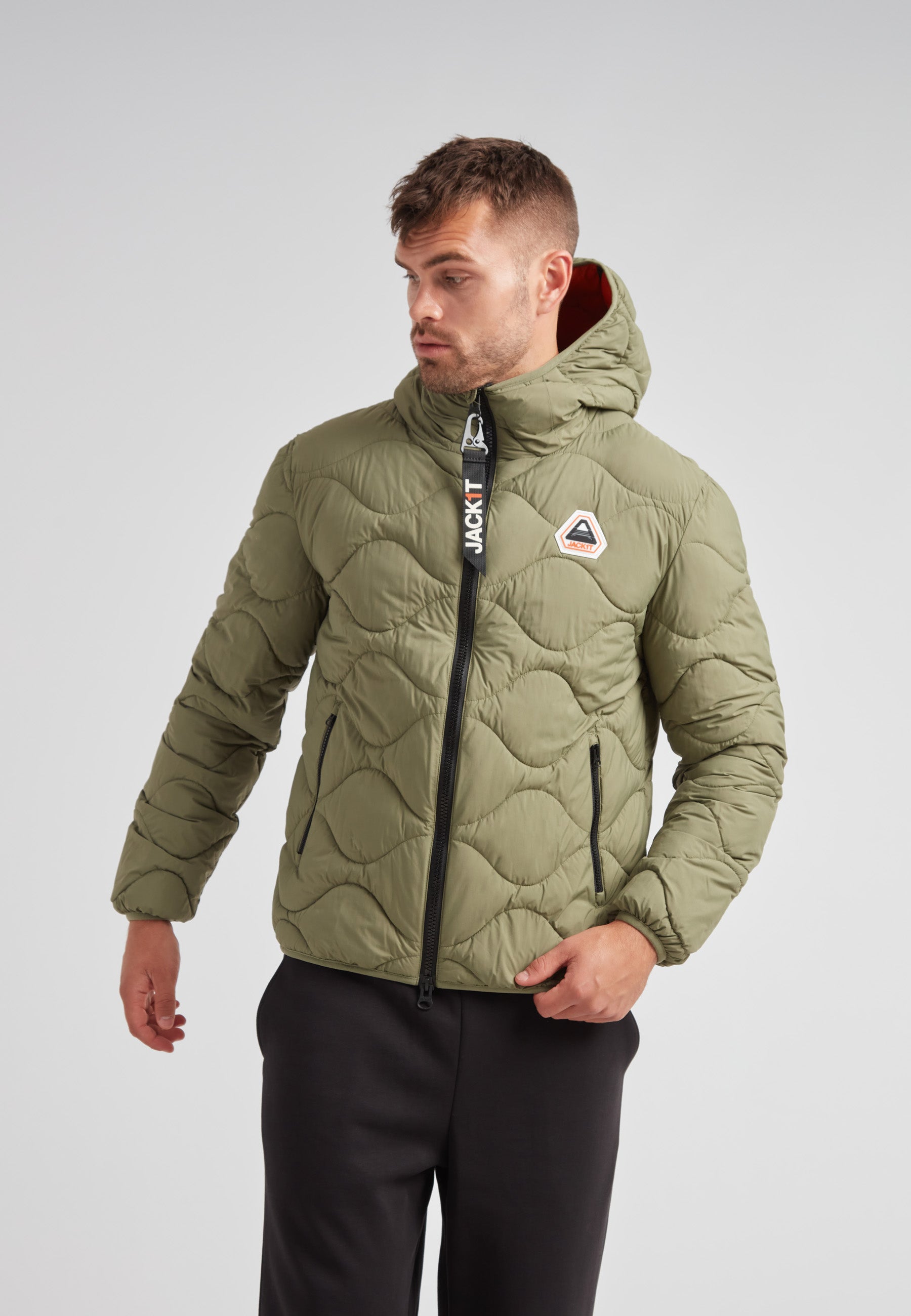 ORB1T Quilted Puffer Jacket in Muted Olive | JACK1T