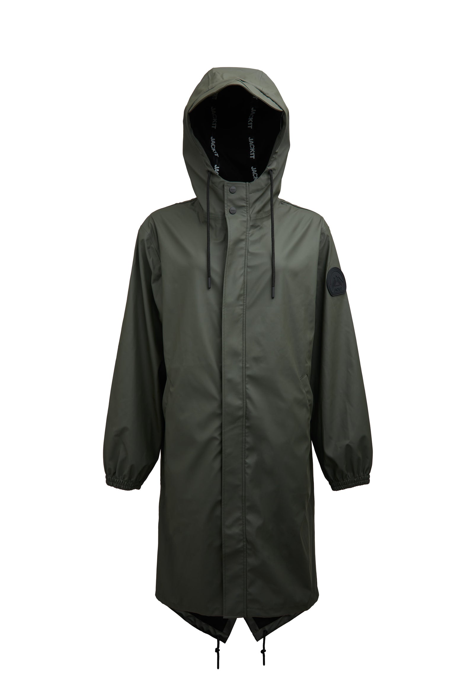 Shop Unisex ELEMENTS Long Raincoat in Khaki JACK1T