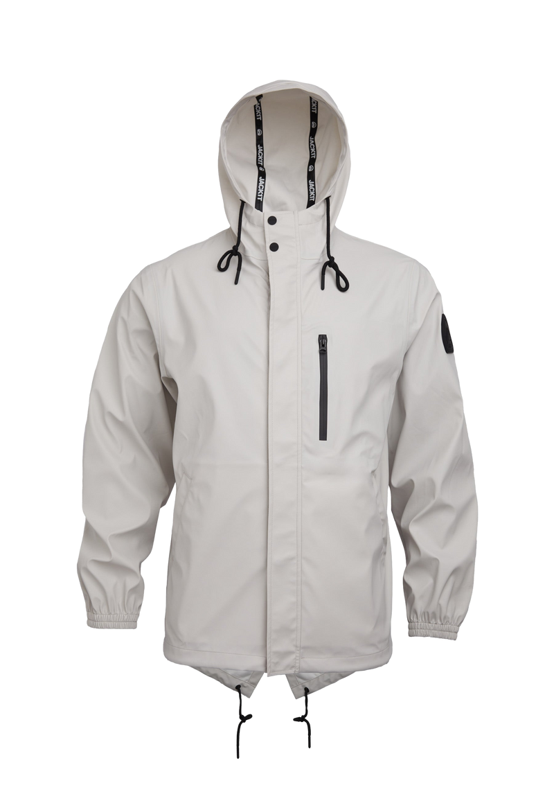 ELEMENTS Unisex Raincoat 2.0 Stone flat lay swatch