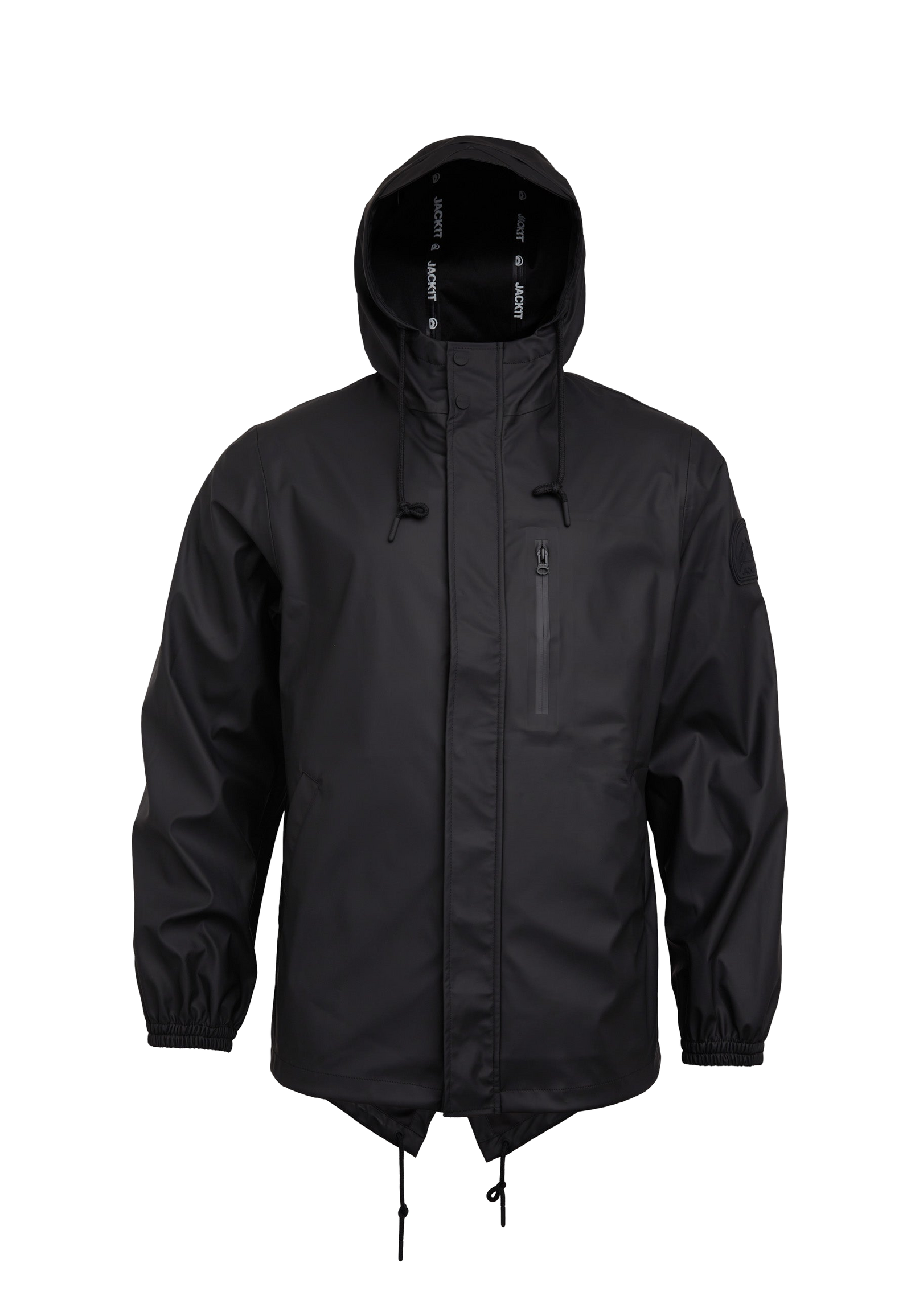 ELEMENTS Unisex Raincoat 2.0 Black flat lay swatch