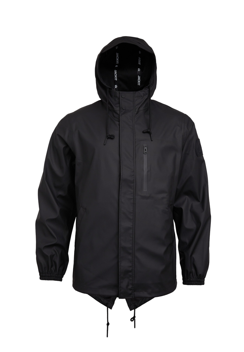ELEMENTS Unisex Raincoat 2.0 Black flat lay swatch