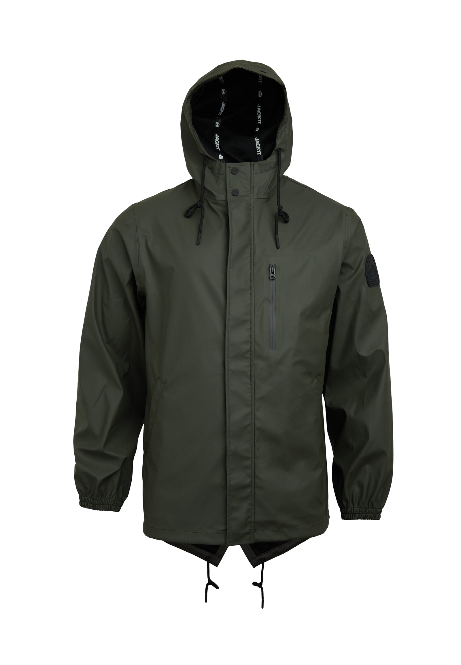 ELEMENTS Unisex Raincoat 2.0 Khaki flat lay swatch