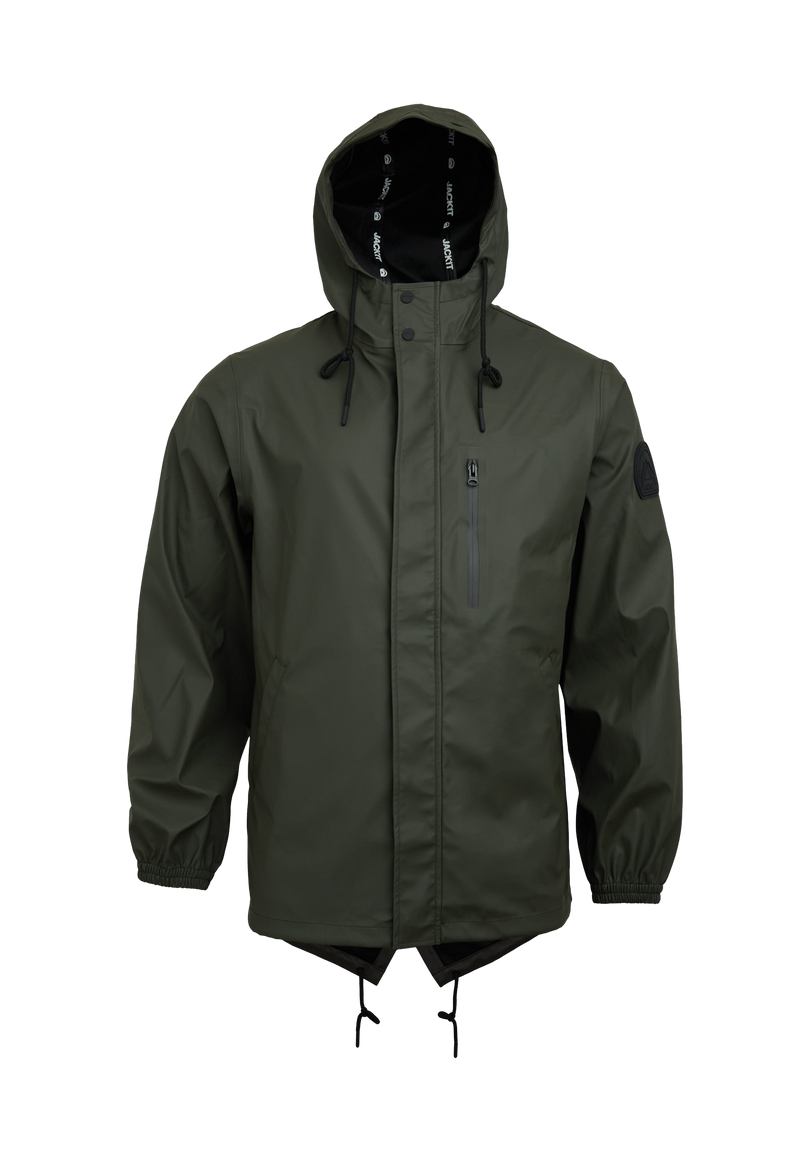 ELEMENTS Unisex Raincoat 2.0 Khaki flat lay swatch