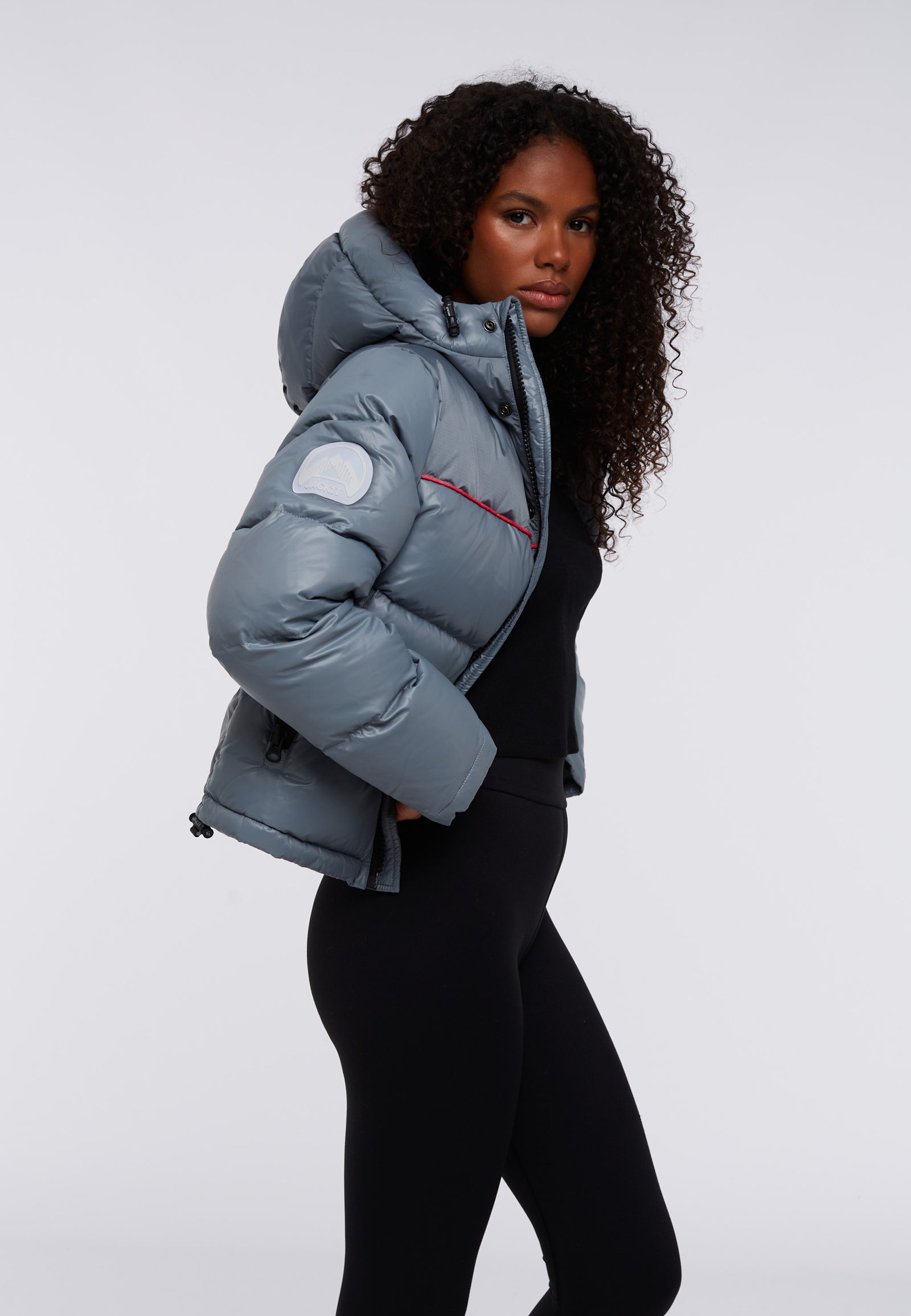 Grey down jacket womens hotsell