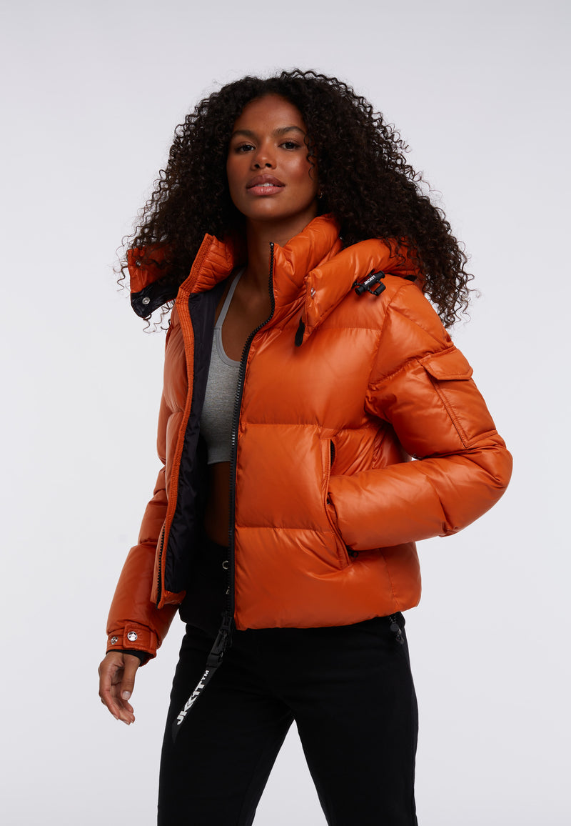 Padded Coat Burnt Orange Jackets Ladies Burnt Orange Quilted Snap