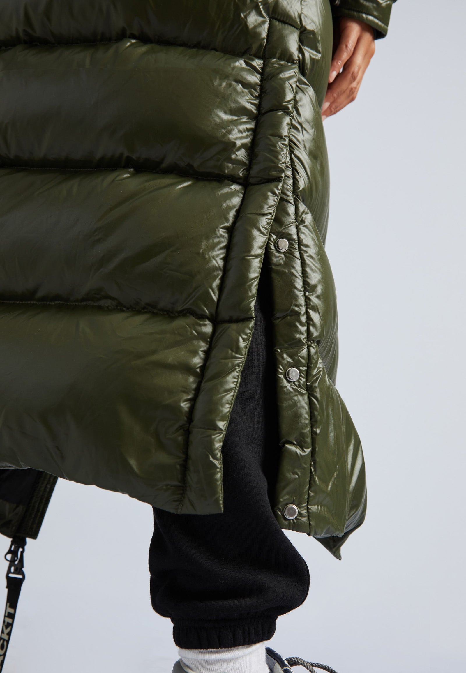 EZ Slick Puffer Hooded Ultra Long Jacket Olive by JACK1T