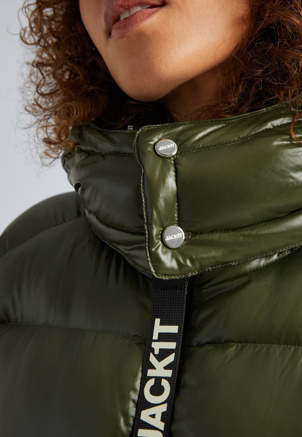 EZ Slick Puffer Hooded Ultra Long Jacket Olive by JACK1T