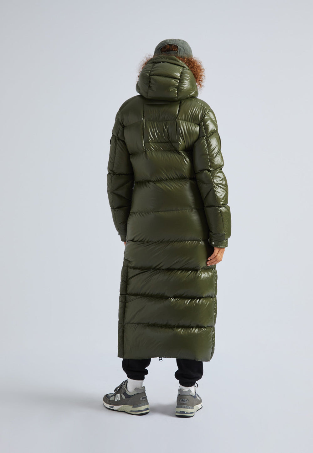 EZ Slick Puffer Hooded Ultra Long Jacket Olive by JACK1T