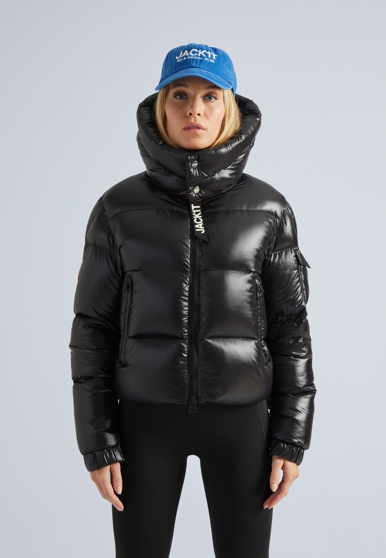 EZ Slick Puffer Hooded Jacket Black/Pink by JACK1T