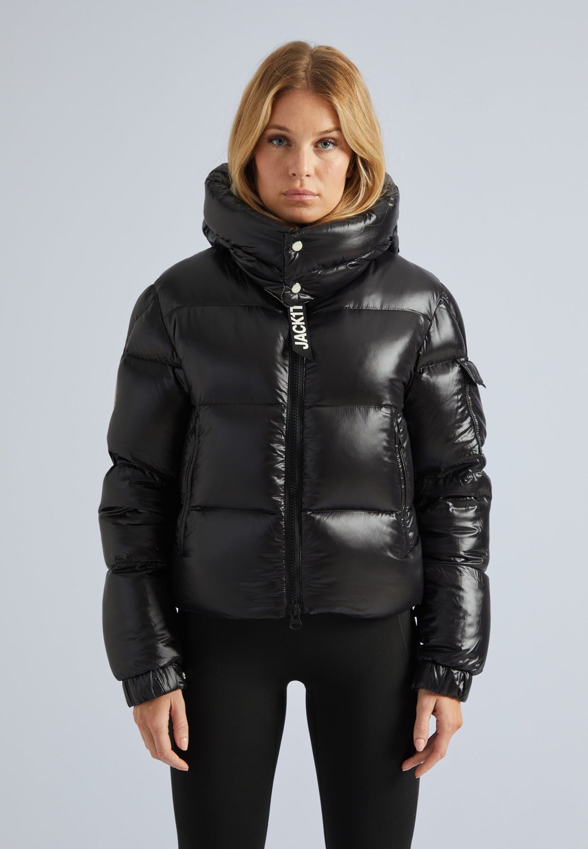 EZ Slick Puffer Hooded Jacket Black/Stone by JACK1T