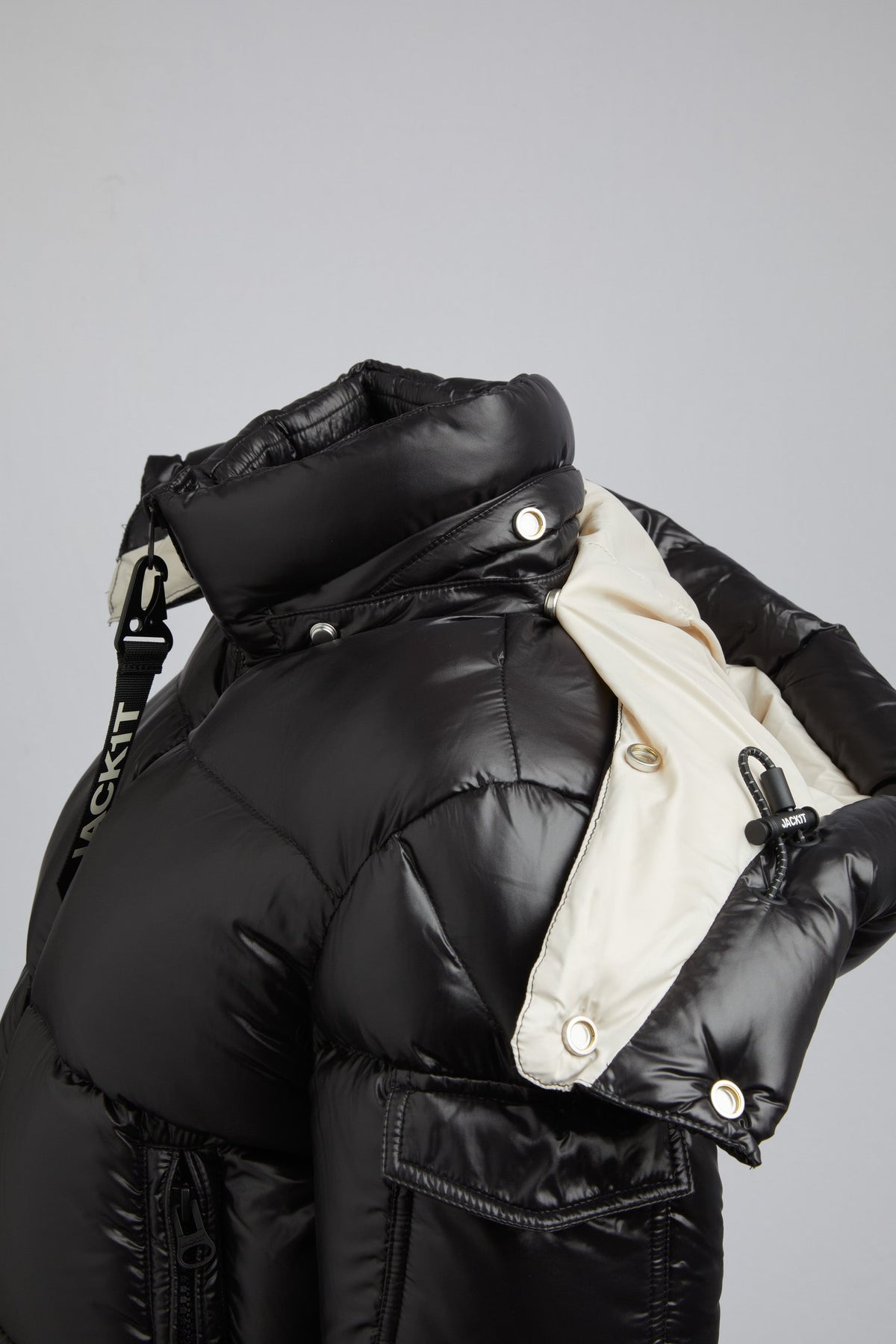 Front Runner Slick Puffer Jacket Black/Stone by JACK1T