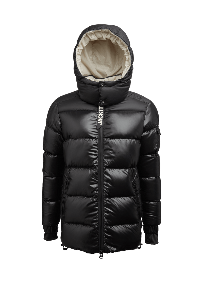 Front Runner Slick Puffer Jacket Black Stone flat lay swatch
