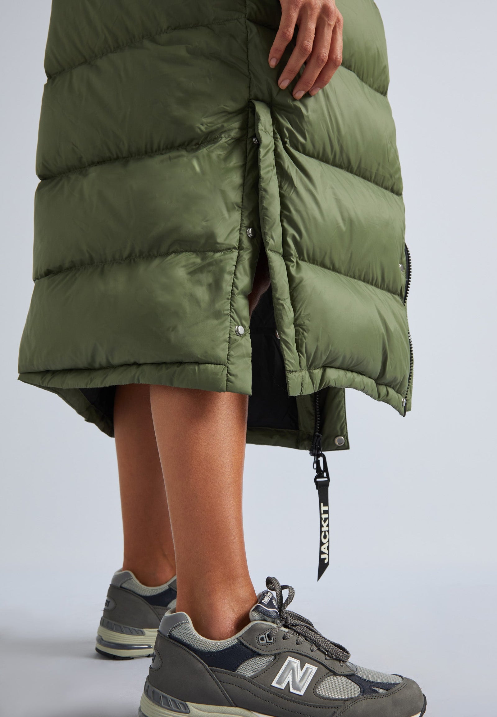 Cocoon Extra Long Coat Muted Olive by JACK1T