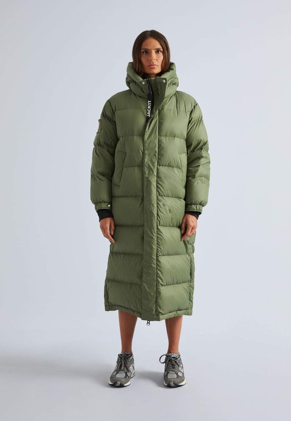 Cocoon Extra Long Coat Muted Olive by JACK1T